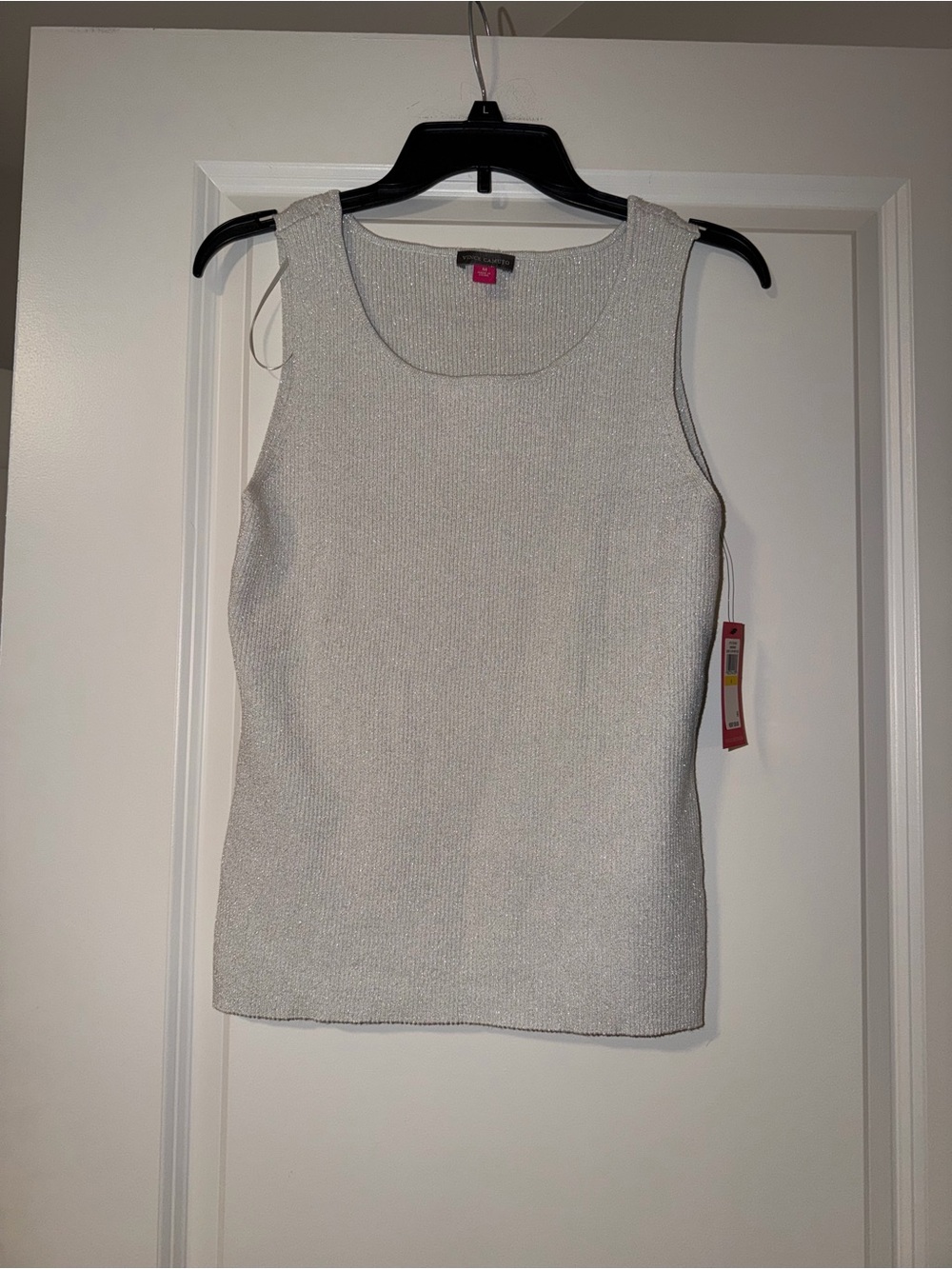 New Vince Camuto Sleeveless White Knit Tank Top size M